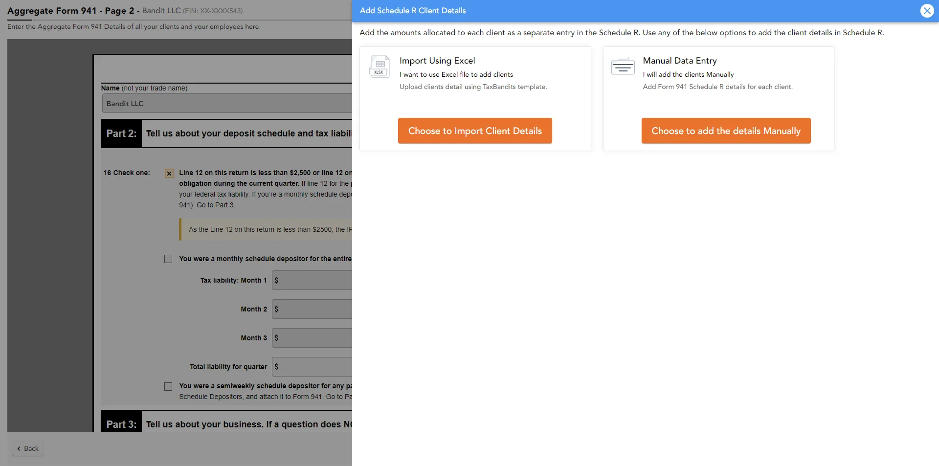 Select Option to Import Data